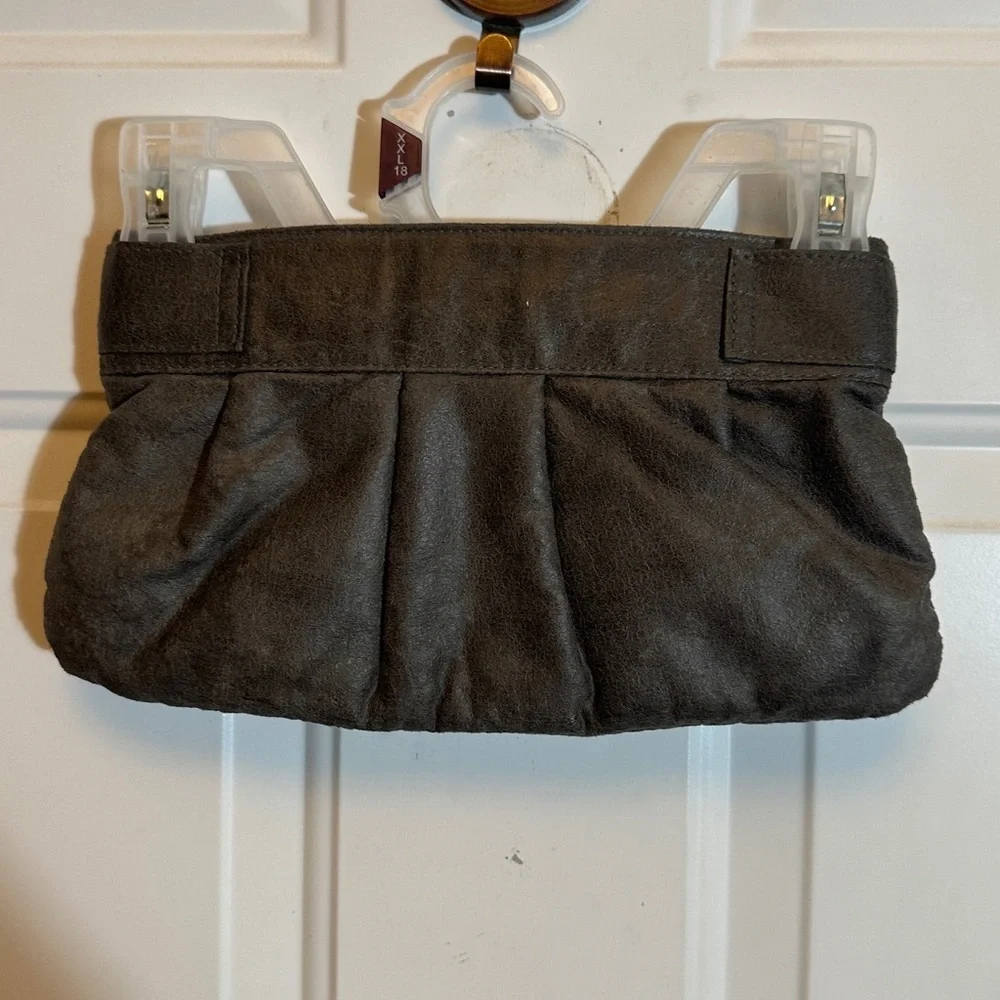 Split Charcoal Wristlet Clutch